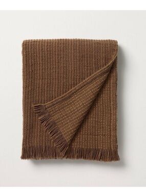 Textured Stripe Chunky Throw Blanket Brown - Hearth & Hand with Magnolia NEW